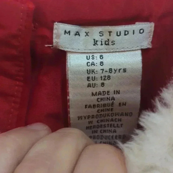 Max studio girls Holiday lined red velvet dress - Picture 3 of 8